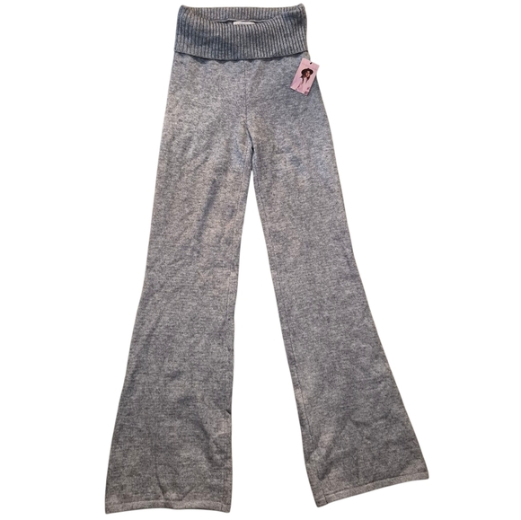 Sincerely Jules Light Gray Knit Flared Sweater Pants - Picture 1 of 4